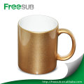 Customed printed logo ceramic golden mug dye sublimation mugs